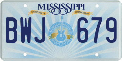 MS license plate BWJ679