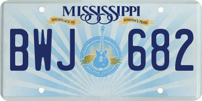 MS license plate BWJ682