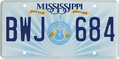 MS license plate BWJ684