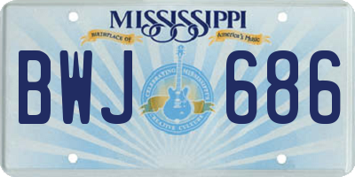 MS license plate BWJ686