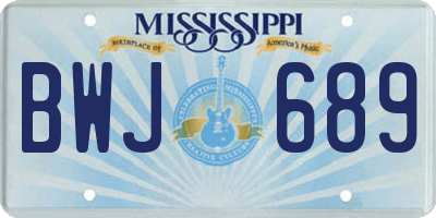 MS license plate BWJ689