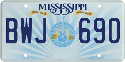MS license plate BWJ690