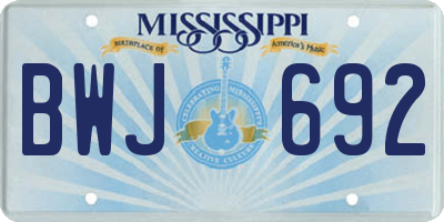MS license plate BWJ692