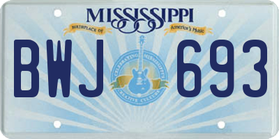 MS license plate BWJ693