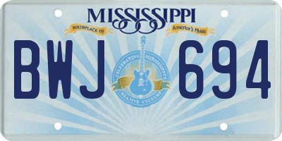 MS license plate BWJ694