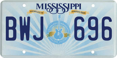MS license plate BWJ696