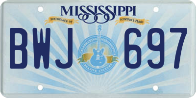MS license plate BWJ697