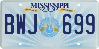 MS license plate BWJ699