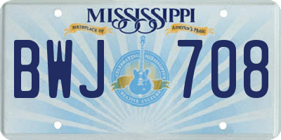 MS license plate BWJ708