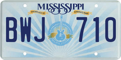 MS license plate BWJ710