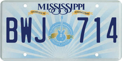 MS license plate BWJ714