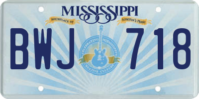 MS license plate BWJ718