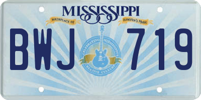 MS license plate BWJ719