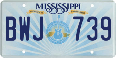 MS license plate BWJ739