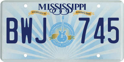 MS license plate BWJ745