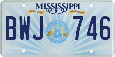 MS license plate BWJ746