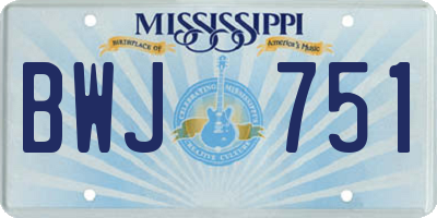 MS license plate BWJ751