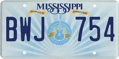 MS license plate BWJ754