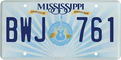 MS license plate BWJ761