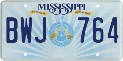 MS license plate BWJ764
