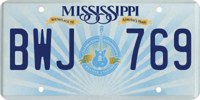 MS license plate BWJ769