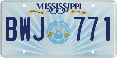 MS license plate BWJ771