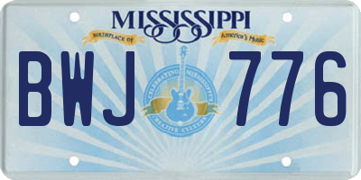 MS license plate BWJ776
