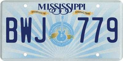 MS license plate BWJ779