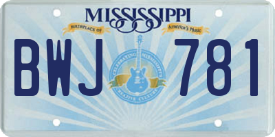 MS license plate BWJ781