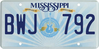 MS license plate BWJ792