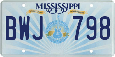 MS license plate BWJ798