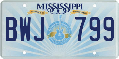MS license plate BWJ799