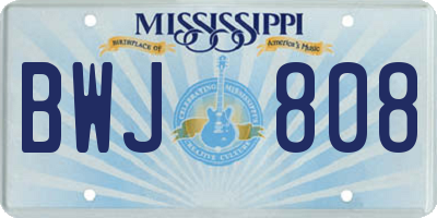 MS license plate BWJ808