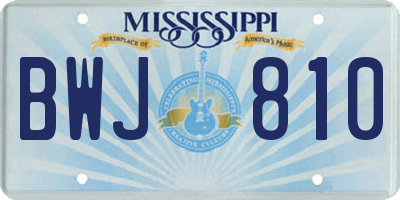 MS license plate BWJ810