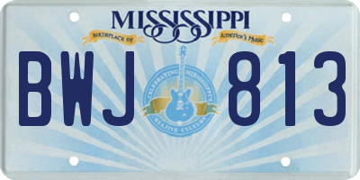 MS license plate BWJ813