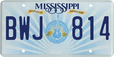 MS license plate BWJ814