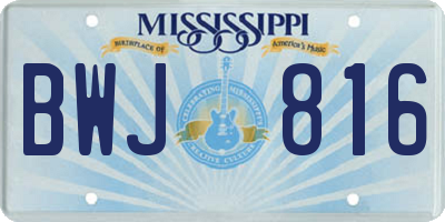 MS license plate BWJ816