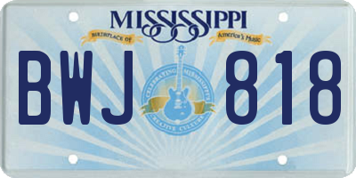 MS license plate BWJ818