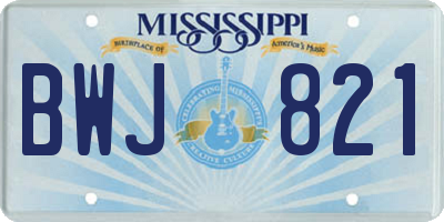MS license plate BWJ821
