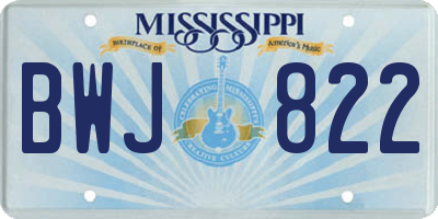 MS license plate BWJ822