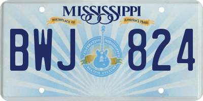 MS license plate BWJ824