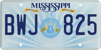 MS license plate BWJ825
