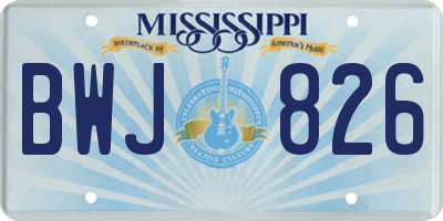 MS license plate BWJ826