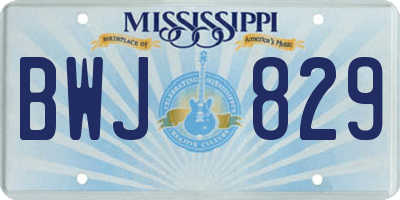 MS license plate BWJ829