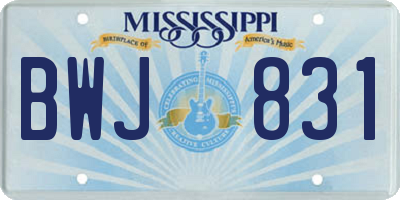 MS license plate BWJ831