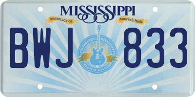 MS license plate BWJ833