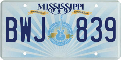 MS license plate BWJ839