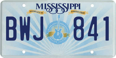 MS license plate BWJ841