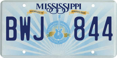 MS license plate BWJ844