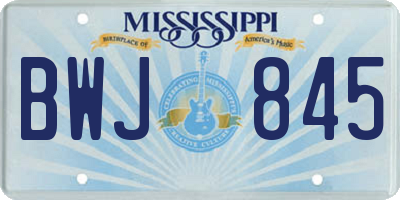 MS license plate BWJ845